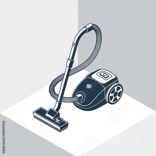 Vacuum Cleaner Illustration on White Background.