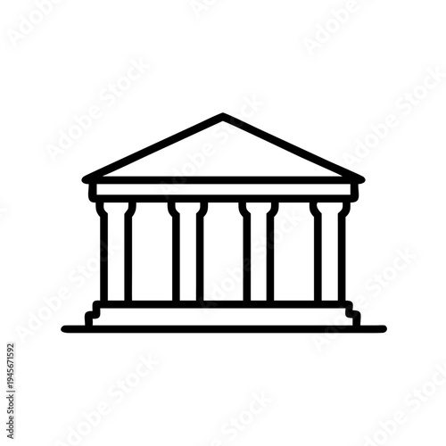 Courthouse building icon vector illustration government law justice architecture temple landmark court house icon