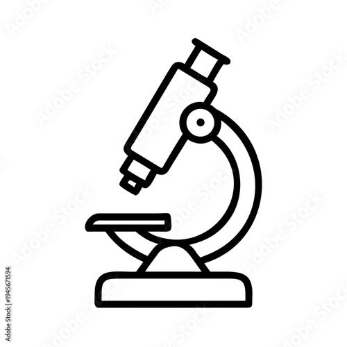 Microscope vector icon for science research and medical laboratory equipment analysis and educational tool use