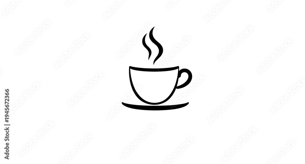 Obraz premium coffee, cup, mug, drink, beverage, caffeine, espresso, latte, cappuccino, mocha, americano, cafe, barista, hot, steam, aroma, morning, breakfast, cafehouse, coffeehouse, silhouette, black, icon, symbo