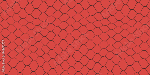 Snake skin background. Seamless pattern of squama, reptile scale. Chinese minimalistic grid art. Serpent surface texture in red and gold colors. Asian geometric ornament