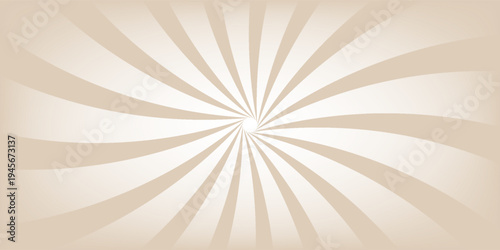 Sunlight rays brown and white color burst background. Sun beam ray sunburst wallpaper. Retro bright backdrop. Vintage poster vector illustration