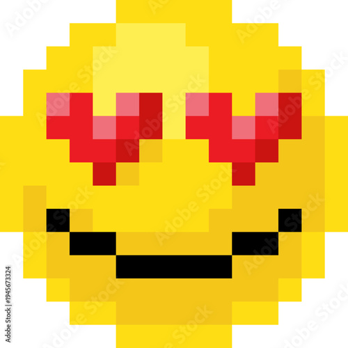 Cute love pixel art emoji e...