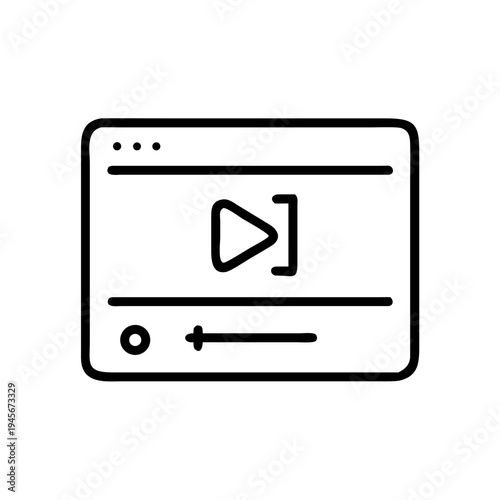 Video player interface design for online streaming and media playback application user interface element
