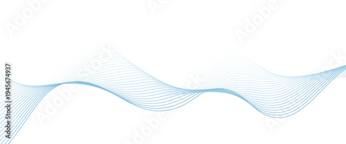 Abstract vector background with blue wavy lines. Blue wave background. Blue lines vector illustration. Curved wave. Abstract wave element for design.