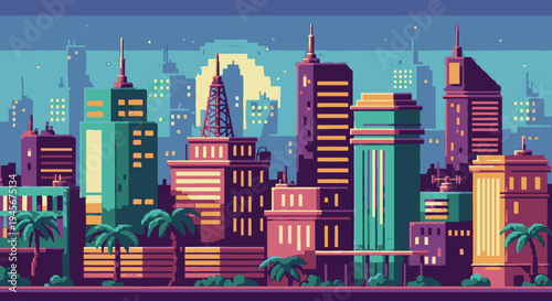 Vibrant Cityscape with Modern Skyscrapers and Buildings.