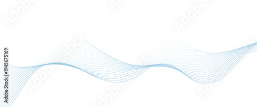 Abstract vector background with blue wavy lines. Blue wave background. Blue lines vector illustration. Curved wave. Abstract wave element for design.