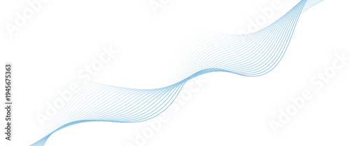 Abstract vector background with blue wavy lines. Blue wave background. Blue lines vector illustration. Curved wave. Abstract wave element for design.