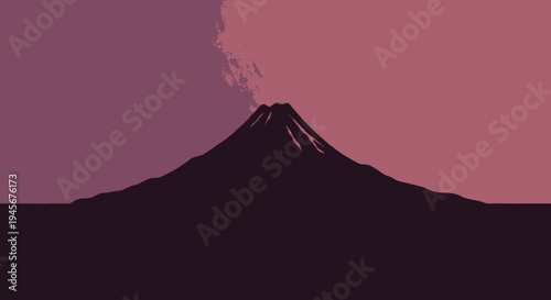 Volcano Erupting with Smoke and Ash.