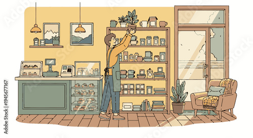 Woman Shopping in a Cosmetics Store.