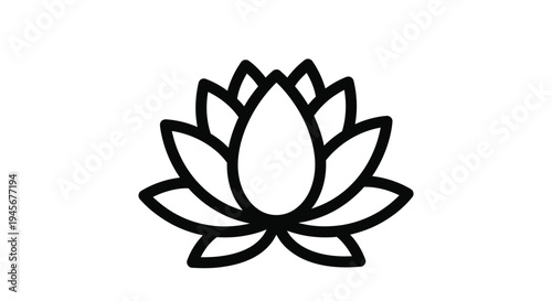 Elegant lotus flower design with delicate petals a striking silhouette