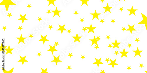seamless pattern with yellow stars shiny glittering on transparent background. Twinkle star vector png confetti pattern. 