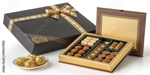 Premium gift box displays an exquisite assortment of high-end snacks for special celebrations or gatherings
