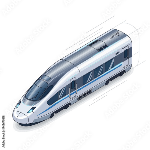 Modern High Speed Train Illustration.