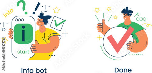 Illustration depicting the completion of an info bot interaction process