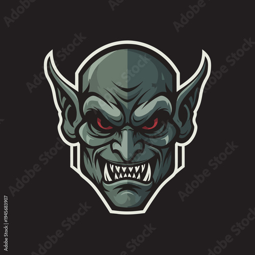 Scary Vampire Face with Sharp Teeth and Red Eyes - Dark Fantasy Creature