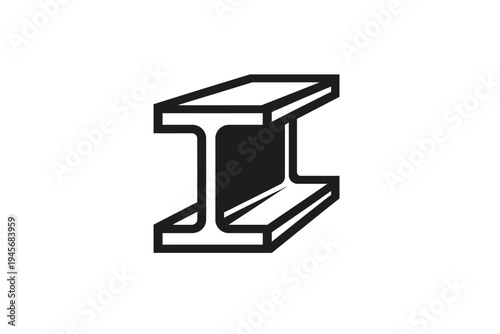 Structural Steel I-Beam H-Beam Isometric Icon, a Robust Metal Support for Construction, Engineering, Architecture, and Industrial Projects. This essential heavy-duty building material is perfect for f