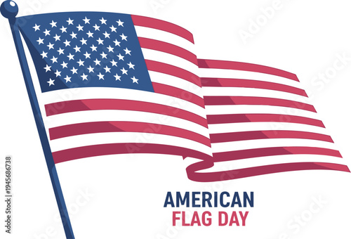 American flag day celebration commemorating the adoption of the united states flag on june 14th