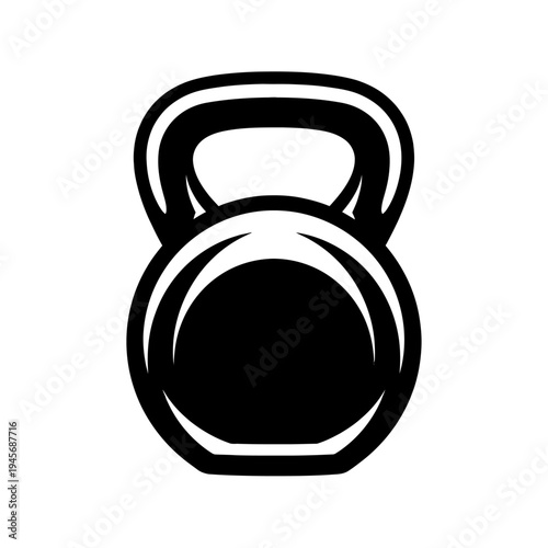 Dynamic Kettlebell Workout Icon for Strength Training and Fitness Exercises. Essential Gym Equipment Vector Graphic for Weightlifting, CrossFit, and Home Workouts. Ideal for Health & Wellness Branding