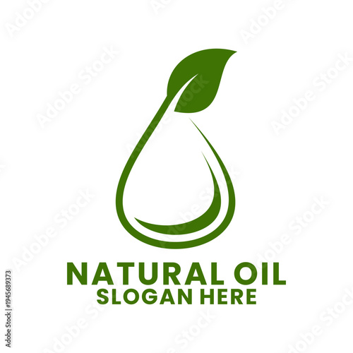Natural oil logo design icon vector. Oil leaf logo design template