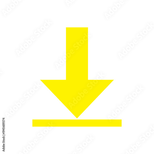 Free Download Yellow download arrow icon, depicted as a standalone graphic, clearly indicates the process of acquiring digital files or data transfer. - GFXLoad