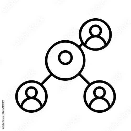 Network connection diagram with people icons for social media and business relations illustration vector 