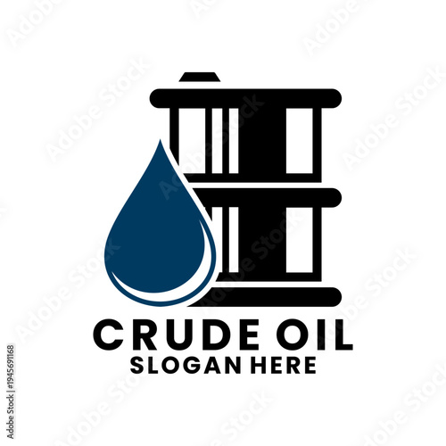 Crude Oil Barrel and Drop logo Icon Vector Illustration. Oil logo design vector