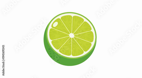 A vibrant illustration of a lime half, showcasing juicy segments and a textured rind