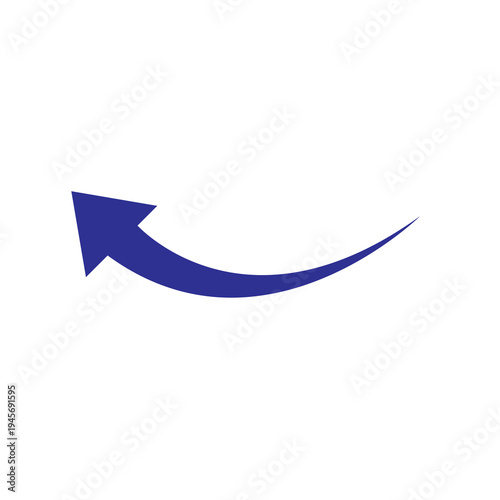 Fotografie Deep blue curved arrow graphic signifies improvement and advancement suggesting a successful path forward on a clean surface