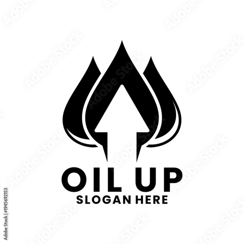 Oil Up Growth Arrow Logo Icon Design. Oil with up arrow vector logo