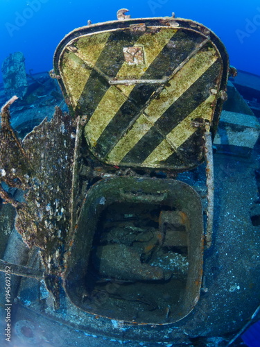  shipwreck scenery underwater ship wreck deep blue water ocean scenery of metal underwater scuba divers to explore