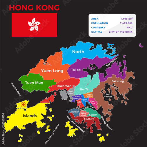 Hong Kong map drawing, hongkong region and provinces map, country maps, maps. Eps10 vector illustration
