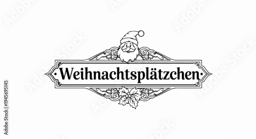 Ornate frame with Santa's face and text inside