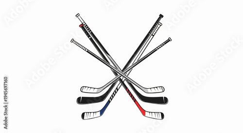 Cross hockey sticks with varied grip and blade designs