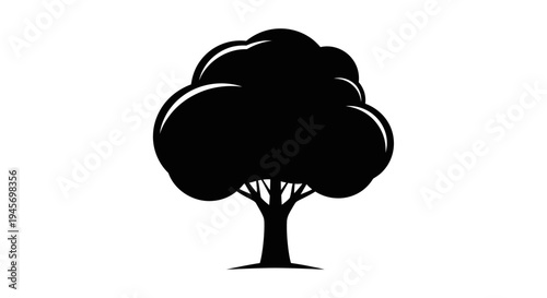 Simple Black Tree Silhouette Icon
