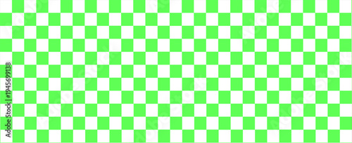 vector of panorama of green and white chessboard background. pattern for fashion, border, cloth, flag, wrapping paper, cover skin, table cloth, scene. flag.