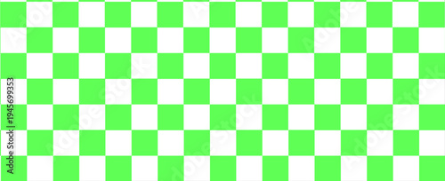 vector of panorama of green and white chessboard background. pattern for fashion, border, cloth, flag, wrapping paper, cover skin, table cloth, scene. flag.