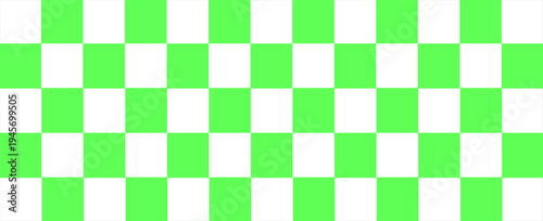 vector of panorama of green and white chessboard background. pattern for fashion, border, cloth, flag, wrapping paper, cover skin, table cloth, scene. flag.