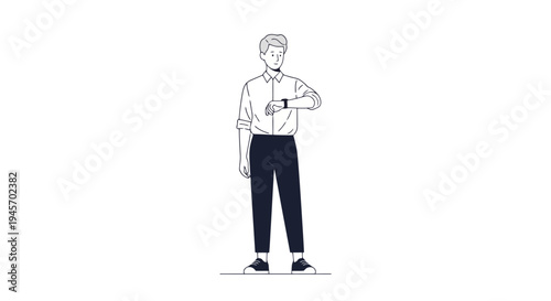 A person checking a wristwatch against a white background demonstrating time awareness and punctuality for a meeting or event in a business or