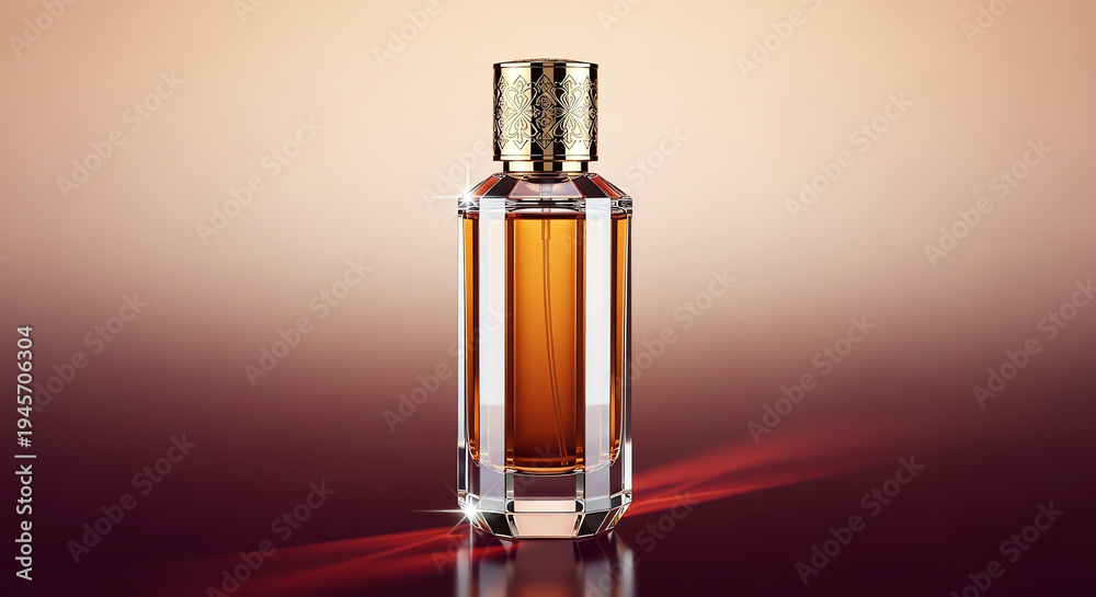 Naklejka premium luxury perfume bottle with golden cap