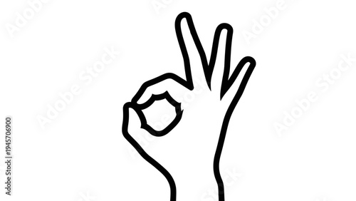 Hand Gesture OK Sign, Finger Symbol, Success, Approval, Agreement, Positive Emotion, White Background