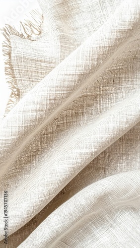 Textured Beige Fabric Folds with Soft Lighting for Elegant Background Detail