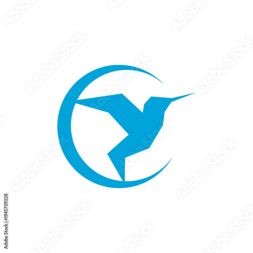 Flying paper crane icon on transparent background. Origami bird from folded paper. Vector illustration
