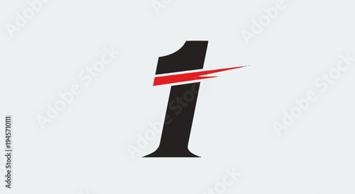 Black Number One with Red Streak.