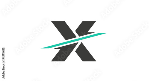 Black Letter X with Green Slash.