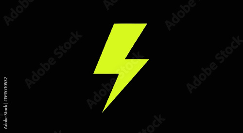 Bright Yellow Lightning Bolt Icon Symbol.