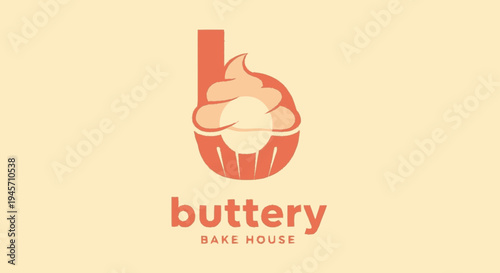 Buttery Bake House Logo Design Illustration.