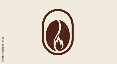 Coffee Bean Logo Design Element.