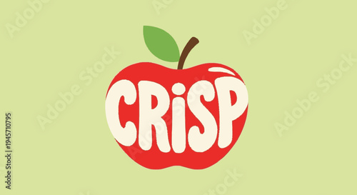 Crisp Apple Graphic Illustration Design Element.