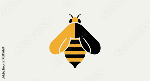 Bee Icon with Yellow and Black Stripes.